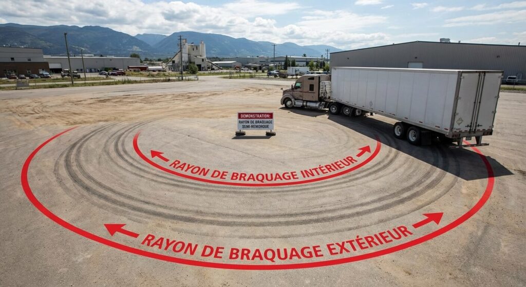 rayon de braquage semi remorque