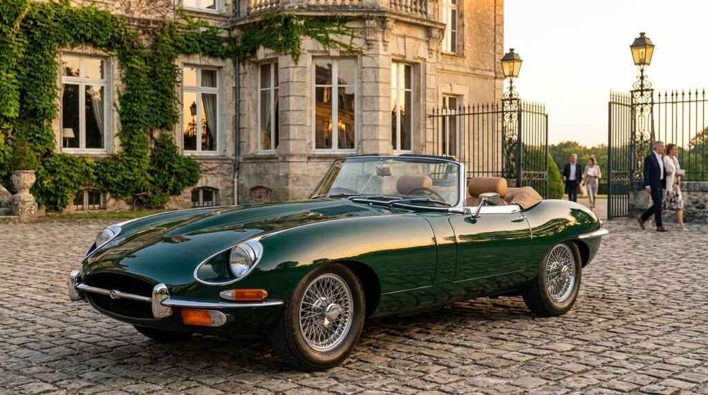 Jaguar F-Type d'occasion mettant en valeur son design britannique et son prestige.