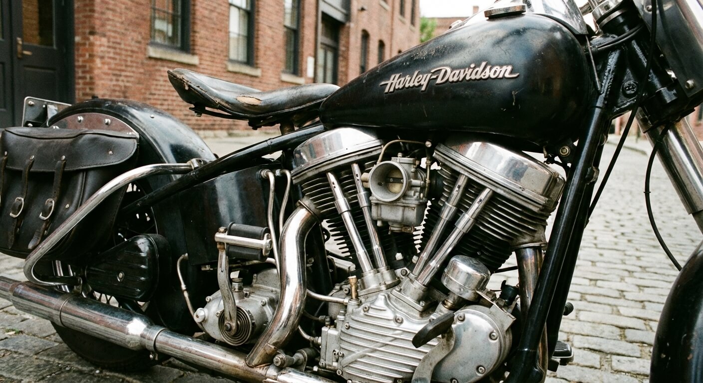 Gros plan sur une Harley Davidson