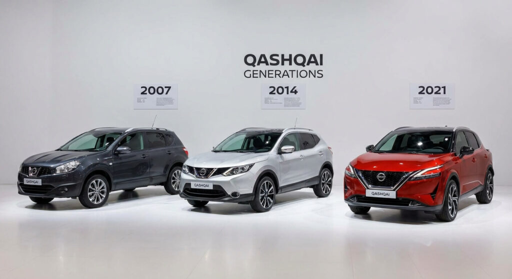 comparaison de différents modèles de Nissan Qashqai