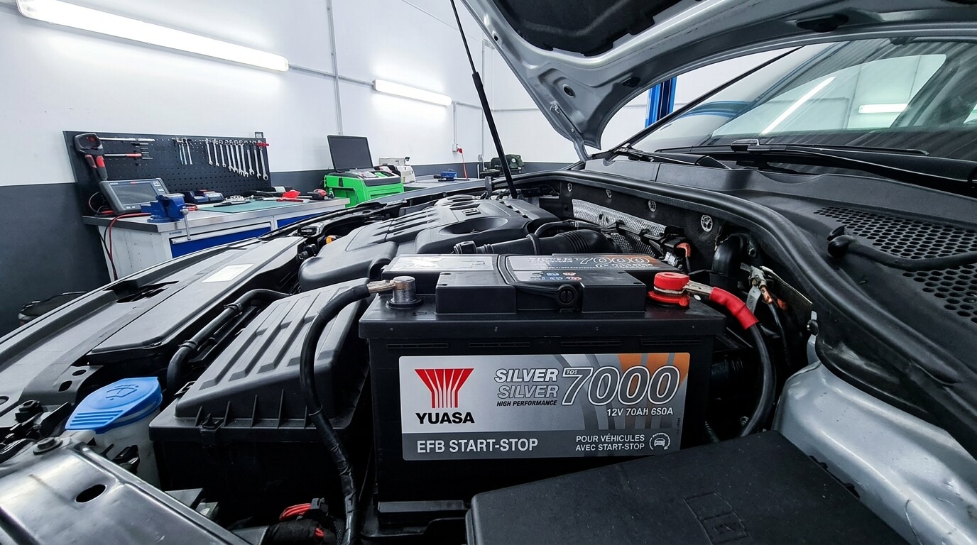 Batterie Yuasa Silver haute performance pour véhicule avec Start-Stop.