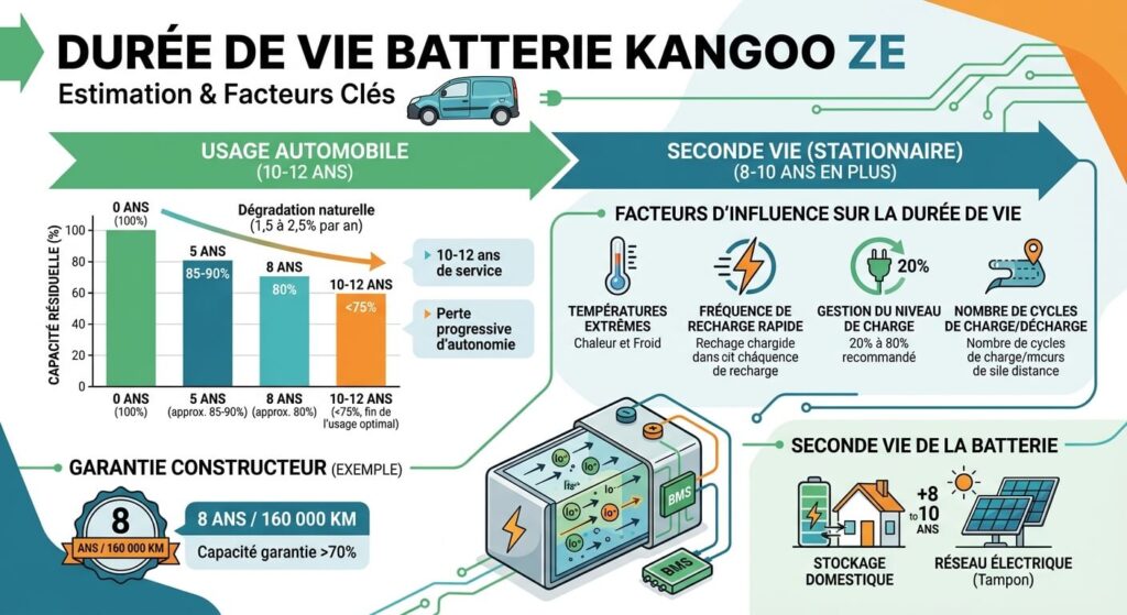 Durée de vie d'une batterie de Kangoo ZE : autonomie, usure et coût 4