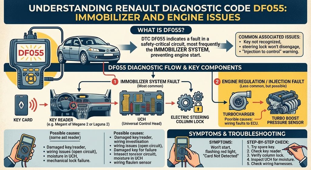 Code défaut DF055 Renault : causes, turbo, symptômes et réparations 3