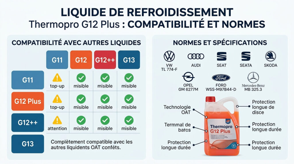 Liquide de refroidissement Thermopro G12 Plus : compatibilité et normes 4