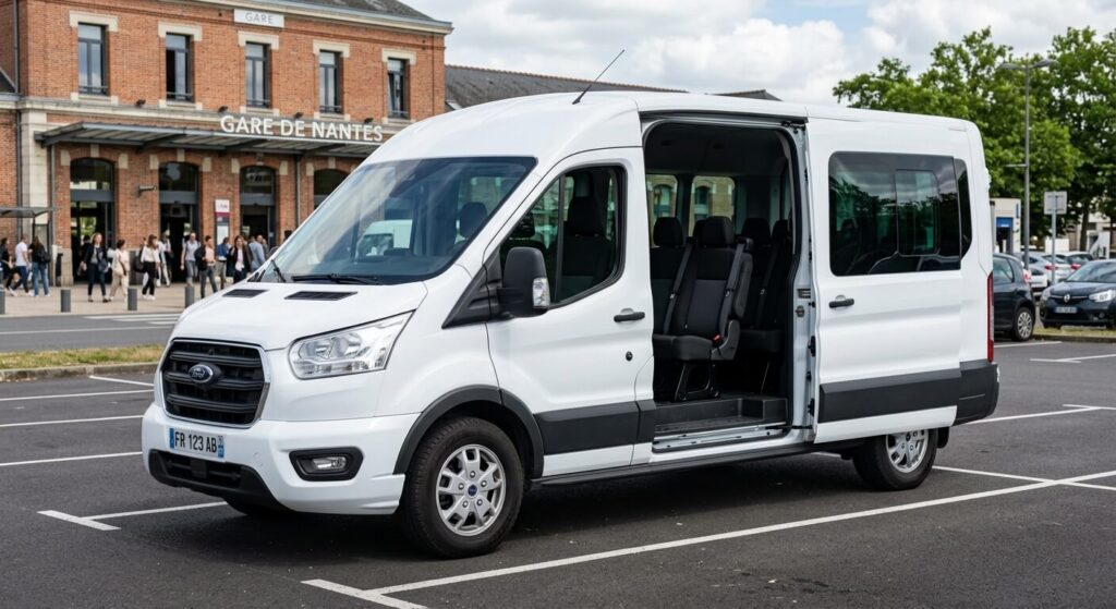 Minibus 9 places prêt pour le transport de passagers avec un permis B standard.